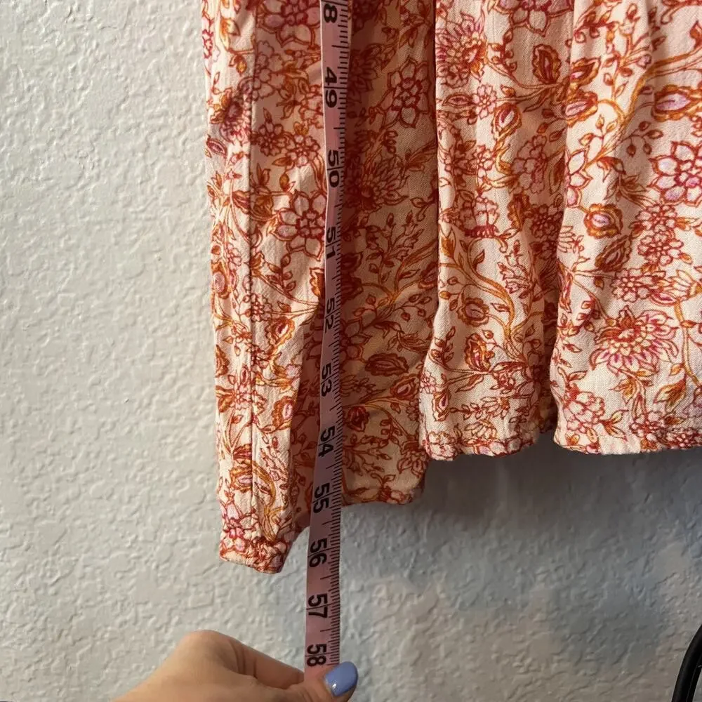 Old Navy Maxi Dress Womens Large Ditzy Floral Side‎ Cutout Hippie Boho Cottage